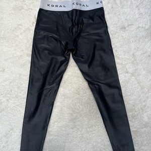 Koral Black Shiny Leggings- size Large 
Excellent condition